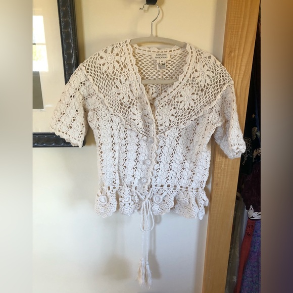 SOLD ⚡️BNWT Chasing Unicorns Hickory Winds Crochet Top 🕊 - Picture 7 of 16